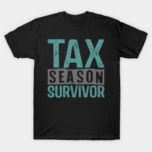 Tax Season Survivor Retro Happy Tax Season Accounting Humor T-Shirt
